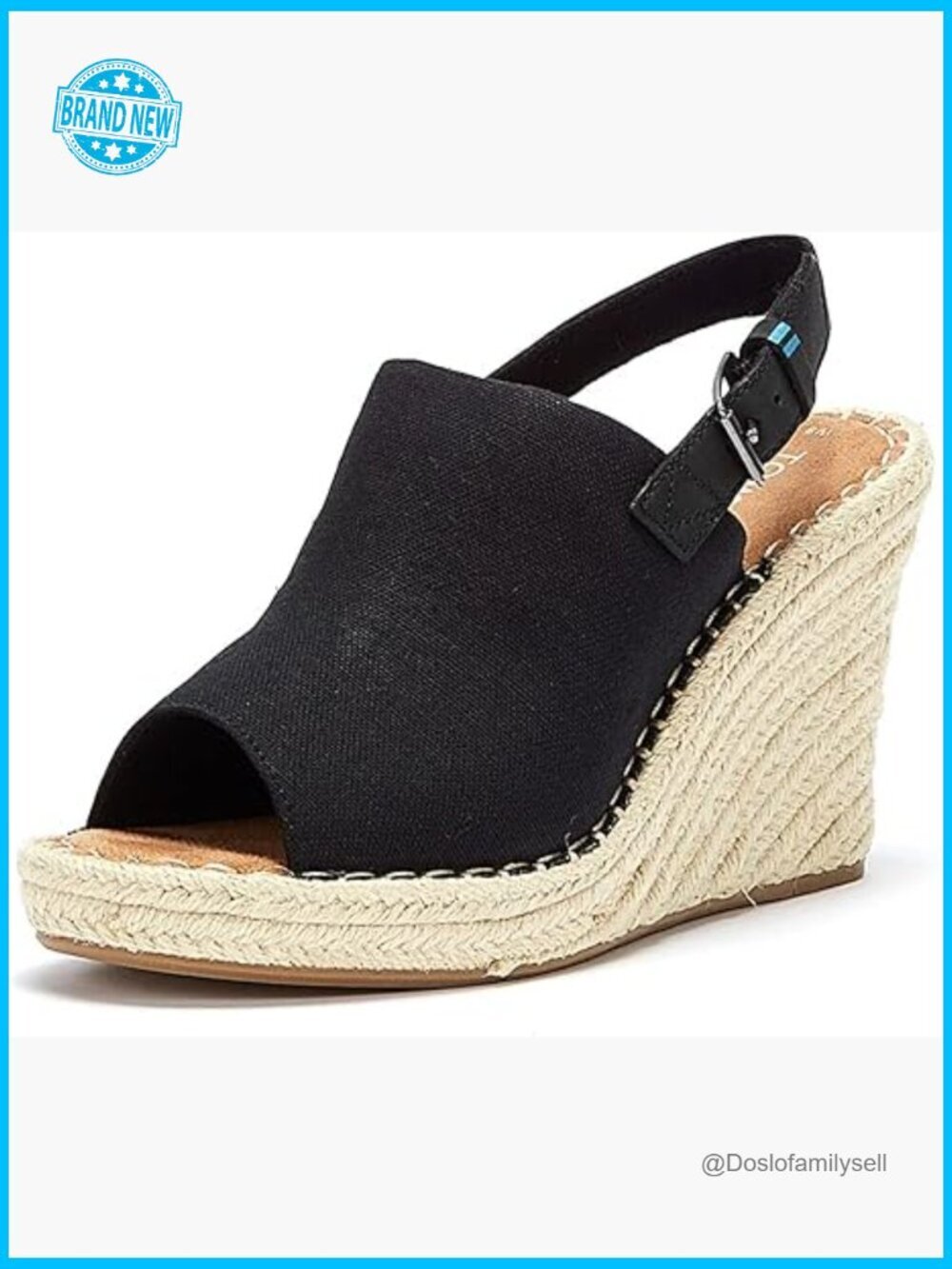 Canvas Espadrille Wedge Sandals Slingback Open Toe Summer Platform Heels